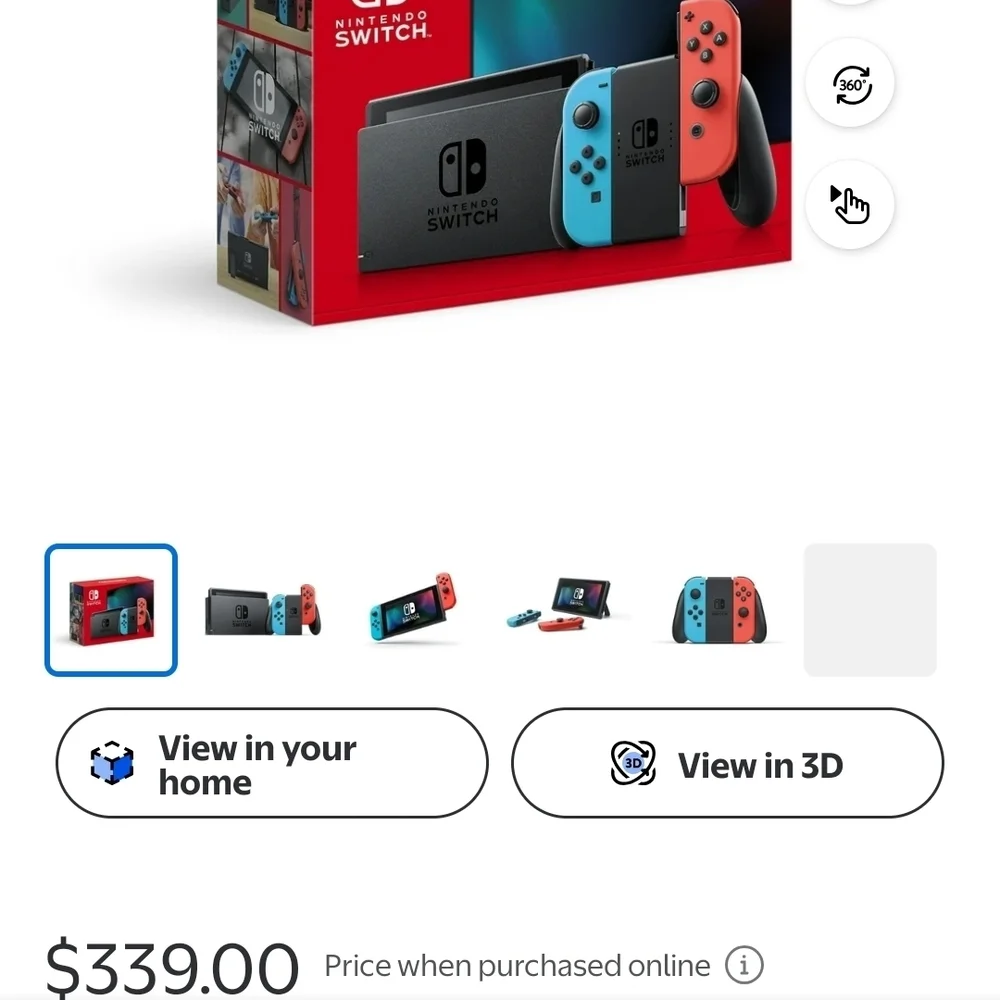 Nintendo Switch Console with Neon Blue & Neon Red Joy-Con